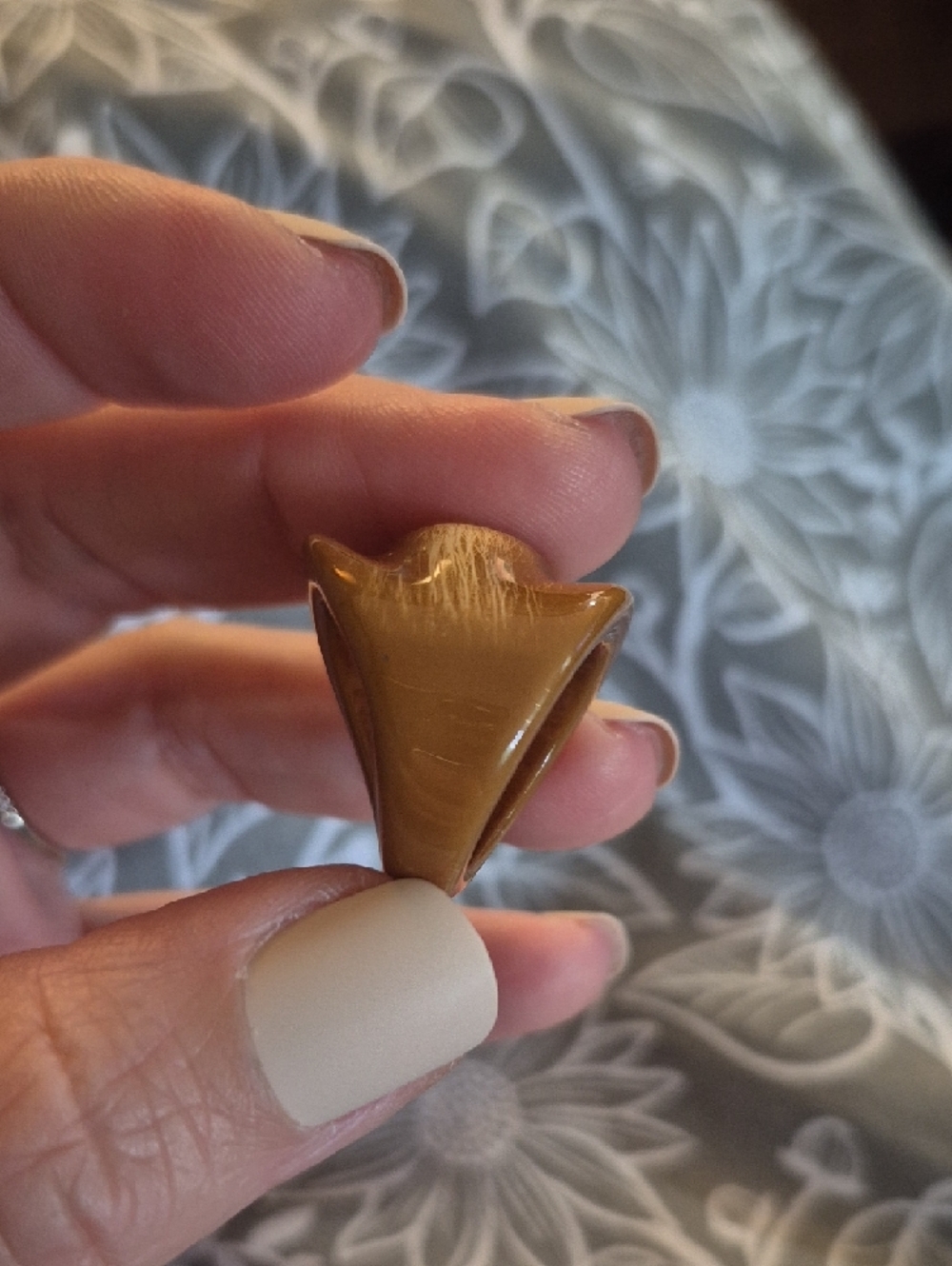 Honey Resin Dome Ring Warm Caramel Tone 7 - Picture 6 of 8